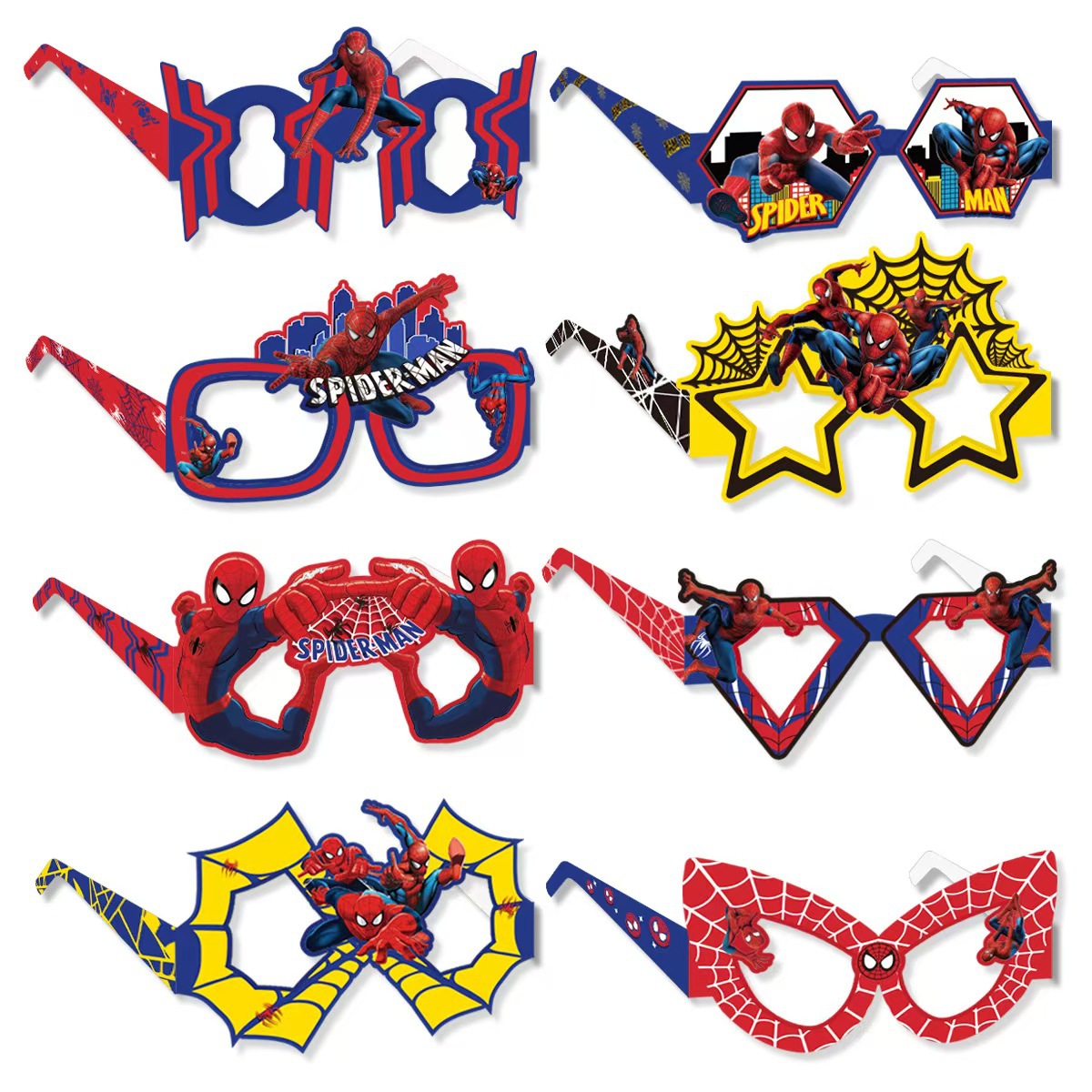 Men'S Accessories Glasses - 8 Buah Kacamata Kertas Spider-Man Ramah