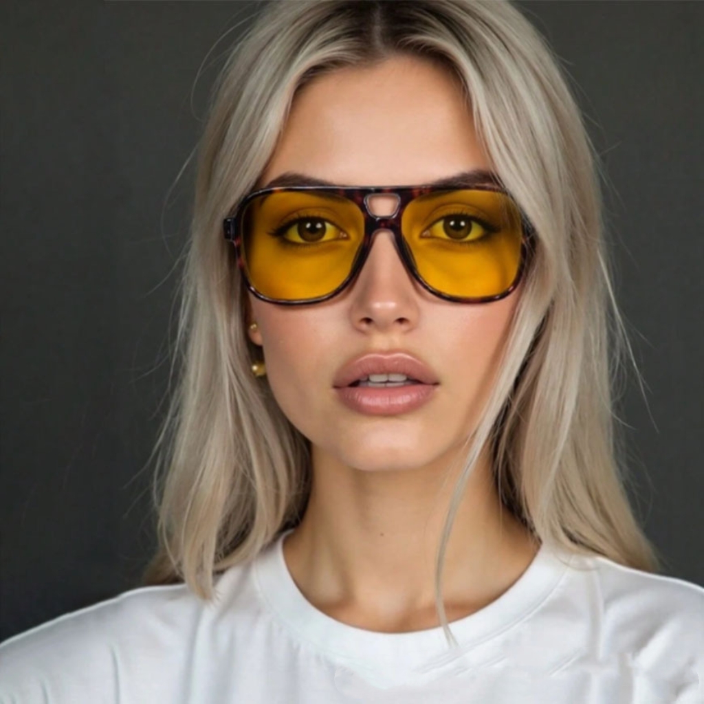 Men'S Accessories Glasses - Kacamata Pilot Double Bridge Desainer Klasik