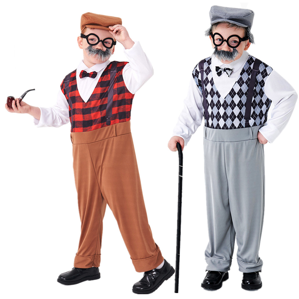 Men'S Accessories Glasses - Kostum Halloween Cosplay Kakek untuk Anak-anak,