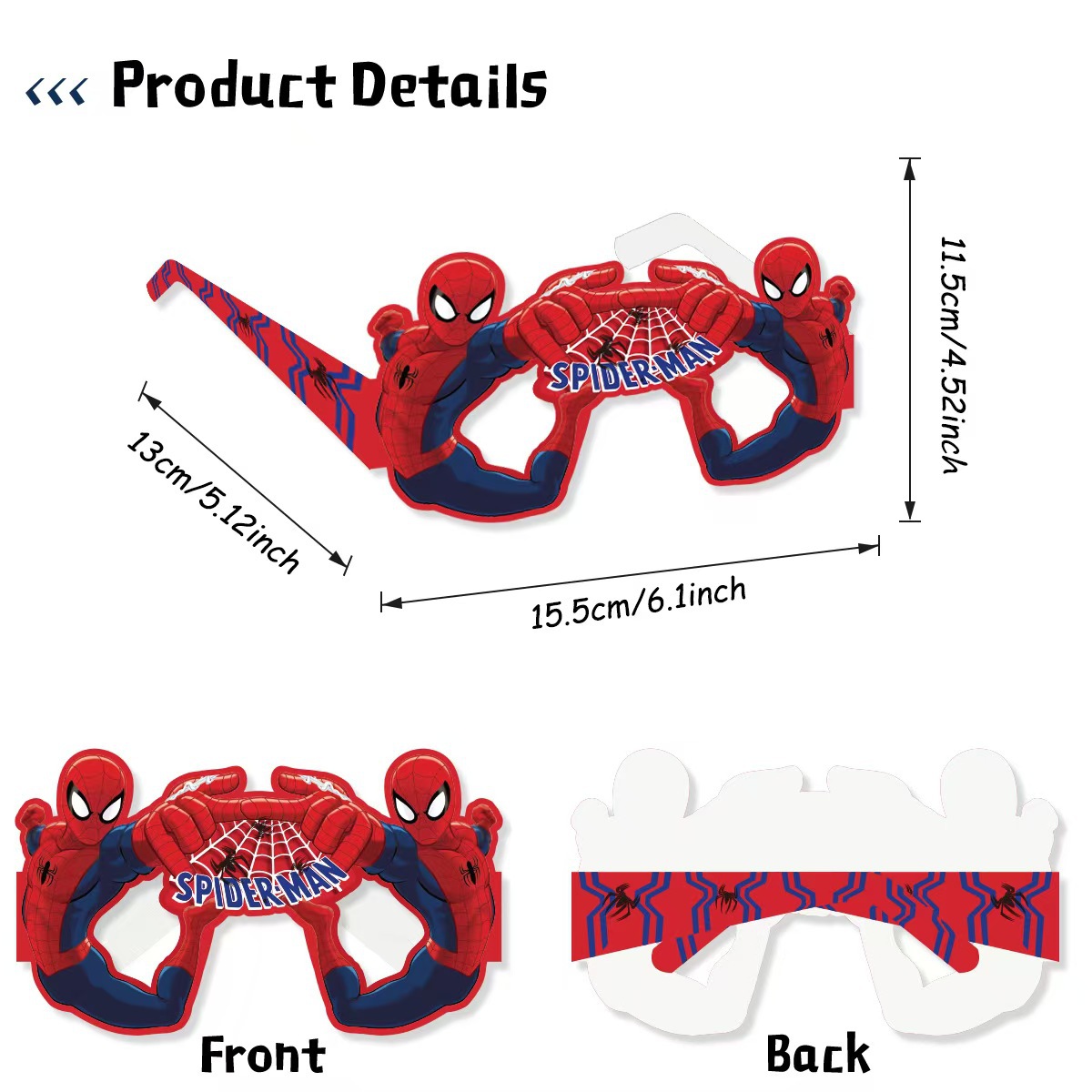 8 Buah Kacamata Kertas Spider- - Men'S Accessories Glasses ulasan dan harga